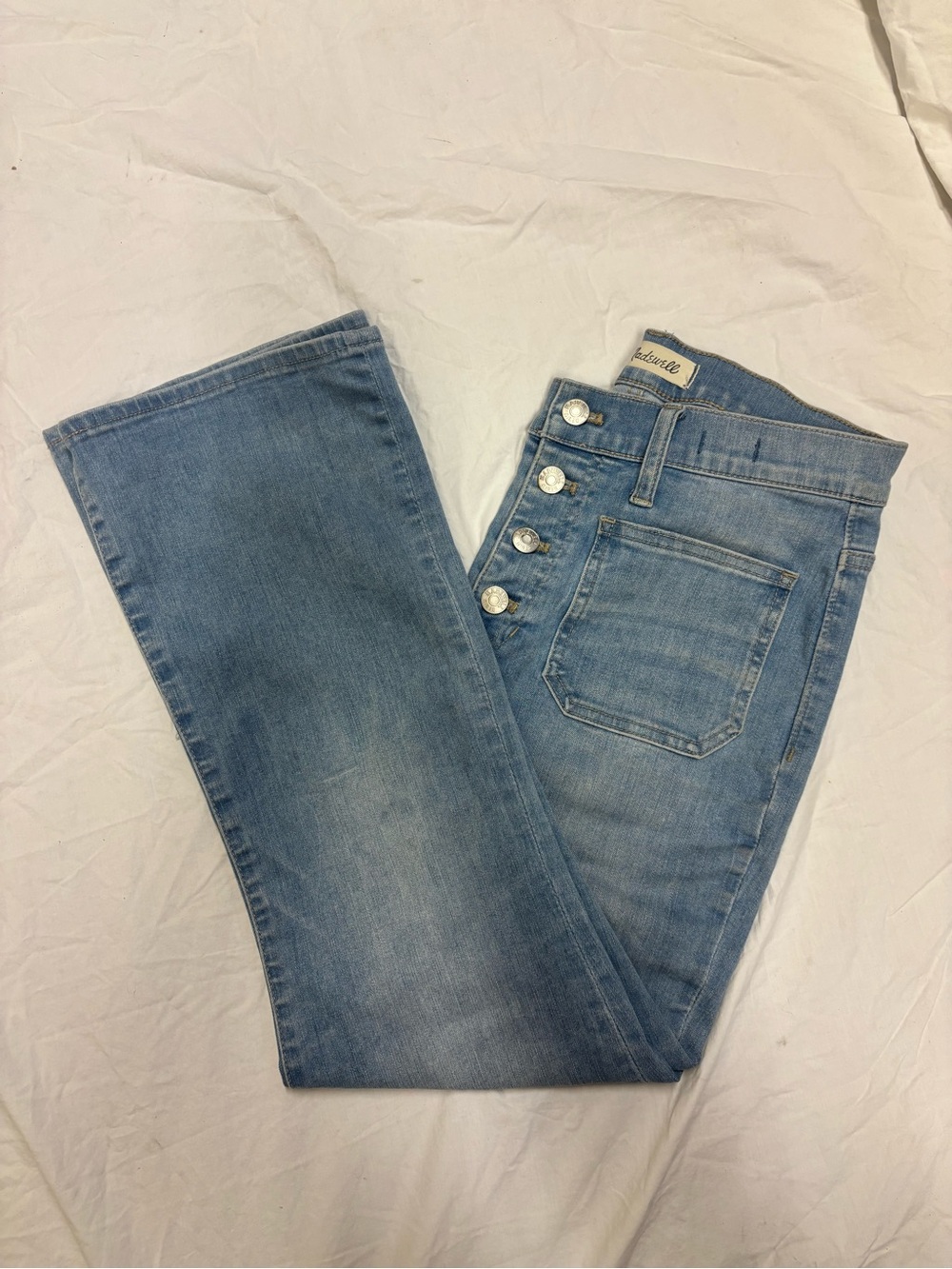 Madewell Light Blue Button-Fly ‘Cali Demi-Boot’ Bootcut Jeans | Size 27